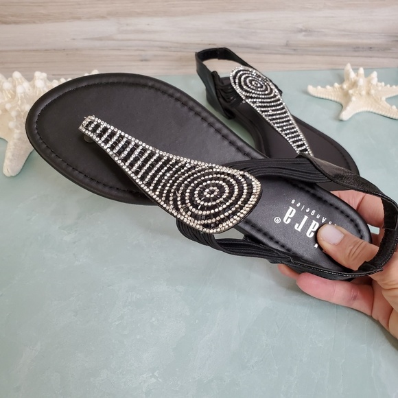 NEW! Black Tiara Sparkle Thong Sandals - Picture 4 of 5